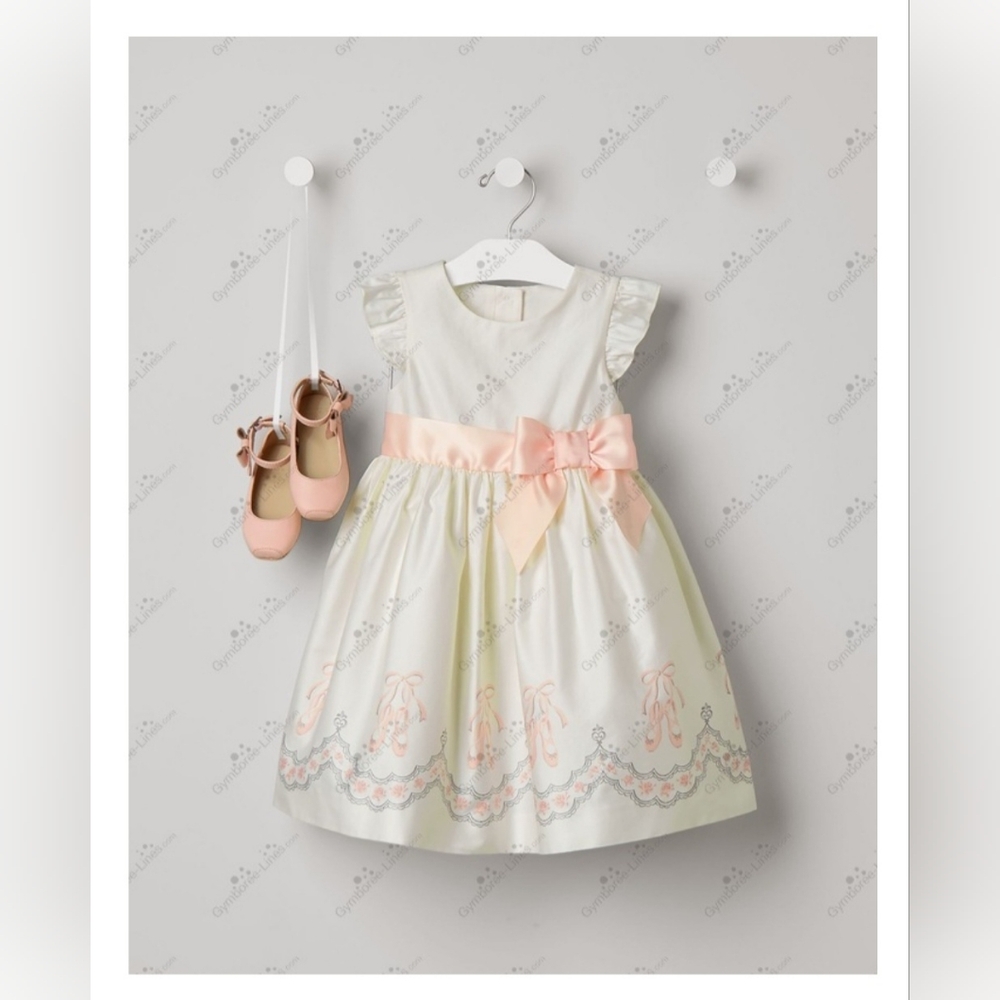 Janie & Jack Prima Ballerina ballet shoe border dress